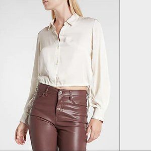 Satin Side Tie Banded Bottom Shirt